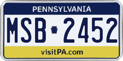 PA license plate MSB2452