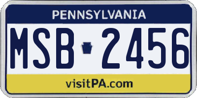 PA license plate MSB2456