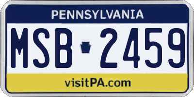 PA license plate MSB2459