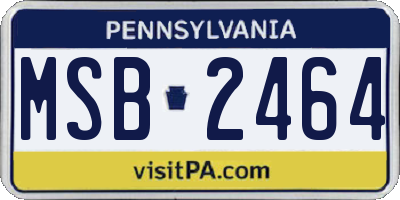 PA license plate MSB2464