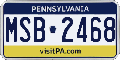 PA license plate MSB2468