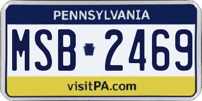 PA license plate MSB2469