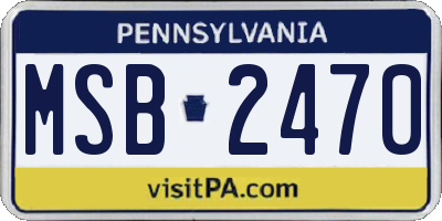 PA license plate MSB2470