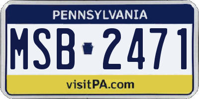 PA license plate MSB2471