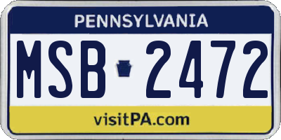 PA license plate MSB2472