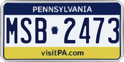 PA license plate MSB2473