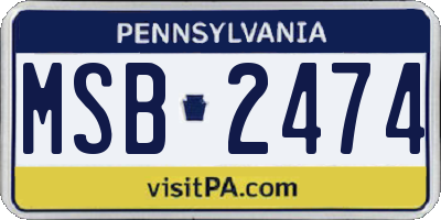 PA license plate MSB2474