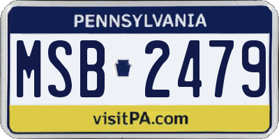PA license plate MSB2479