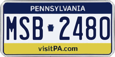 PA license plate MSB2480