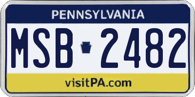 PA license plate MSB2482