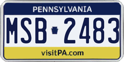 PA license plate MSB2483