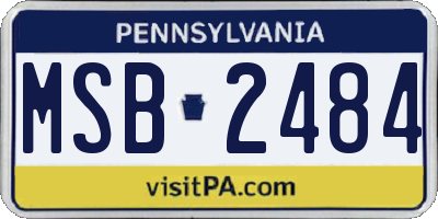 PA license plate MSB2484