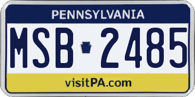 PA license plate MSB2485