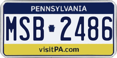 PA license plate MSB2486