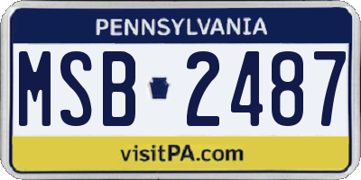 PA license plate MSB2487