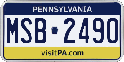 PA license plate MSB2490