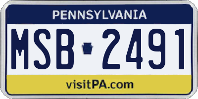 PA license plate MSB2491