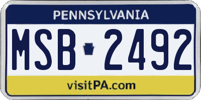 PA license plate MSB2492