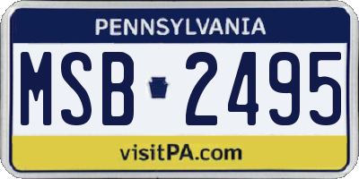 PA license plate MSB2495