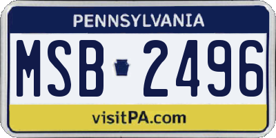 PA license plate MSB2496