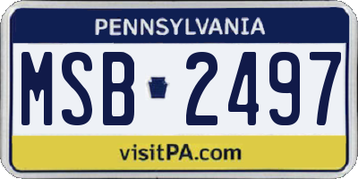 PA license plate MSB2497