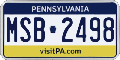PA license plate MSB2498