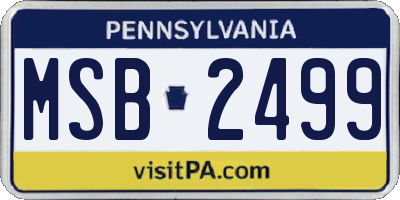 PA license plate MSB2499