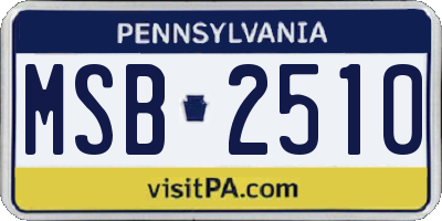 PA license plate MSB2510