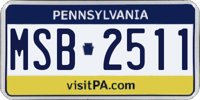 PA license plate MSB2511