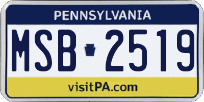 PA license plate MSB2519
