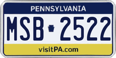 PA license plate MSB2522