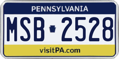 PA license plate MSB2528