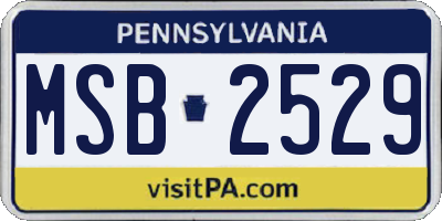 PA license plate MSB2529