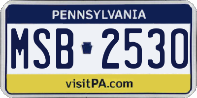 PA license plate MSB2530