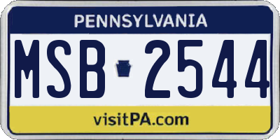 PA license plate MSB2544