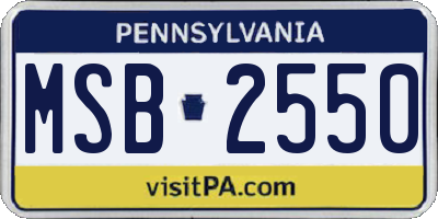 PA license plate MSB2550