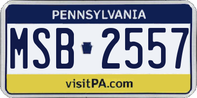 PA license plate MSB2557