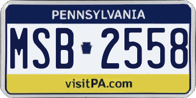 PA license plate MSB2558
