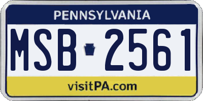 PA license plate MSB2561