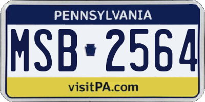 PA license plate MSB2564