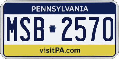 PA license plate MSB2570