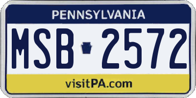 PA license plate MSB2572