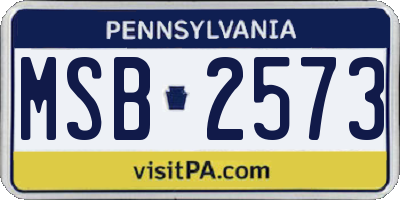 PA license plate MSB2573