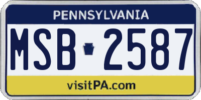 PA license plate MSB2587