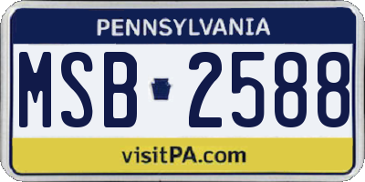 PA license plate MSB2588