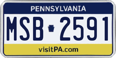 PA license plate MSB2591