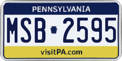 PA license plate MSB2595
