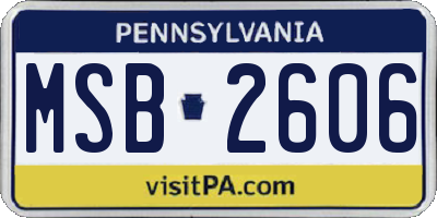 PA license plate MSB2606