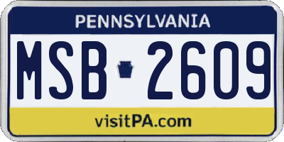 PA license plate MSB2609