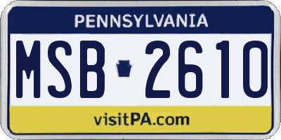 PA license plate MSB2610